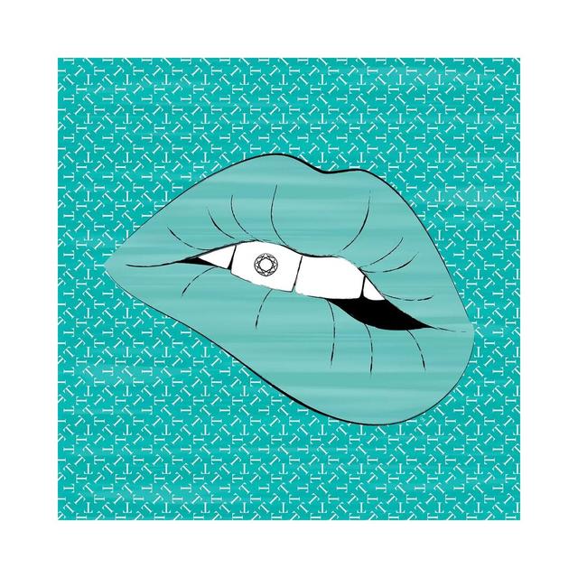 Tiffany Lips - Print on Canvas Canora Grey Size: 93.98cm H x 93.98cm W x 3.81cm D, Format: Wrapped Canvas on Productcaster.