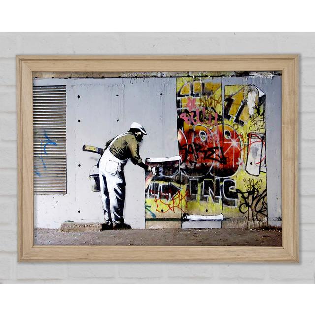 Wallpaper Over Robbo Graffiti - Single Picture Frame Art Prints Ophelia & Co. Size: 59.7cm H x 84.1cm W x 1.5cm D on Productcaster.