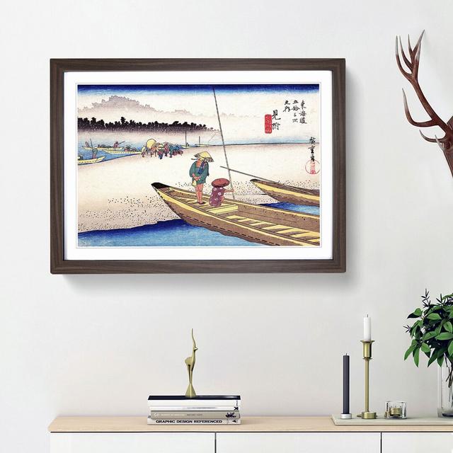 Mitsukei Tenryugawa by Utagawa Hiroshige - Picture Frame Painting Print East Urban Home Frame Option: Walnut Framed, Size: 48cm H x 65cm W x 2cm D on Productcaster.