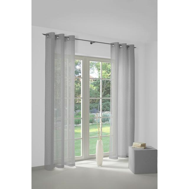 Vorhang mit Ösen, halbtransparent (Set of 2) Marlow Home Co. Panel-Größe: 225 cm L x 145 cm B, Farbe: Hellgrau on Productcaster.