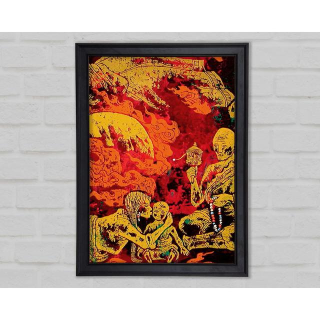 Tibetan Art Fire Wall Framed Print Happy Larry Format: Black Framed Paper, Size: 42cm H x 59.7cm W x 1.5cm D on Productcaster.