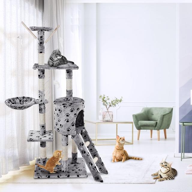 138Cm Keagan Cat Tree Archie & Oscar Colour: Grey Paw on Productcaster.