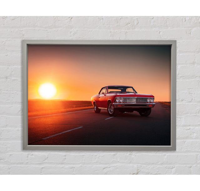 Mustang 12 Brayden Studio Size: 100cm H x 141.4cm W x 3.3cm D, Format: White Framed Canvas on Productcaster.