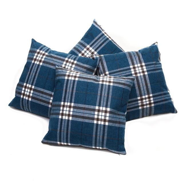 Callista Plaid Square Throw Pillow Cover Alpen Home Size: 55cm H x 55cm W x 1.5cm D, Colour: Blue on Productcaster.