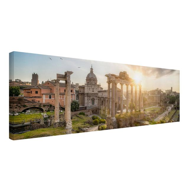 Roman Forum at Sunrise - Wrapped Canvas Art Prints Ebern Designs Format: 260g/m² canvas, Size: 40cm H x 120cm W on Productcaster.