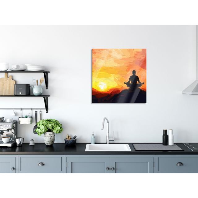 Monk At Sunset - No Frame Painting on Glass Ophelia & Co. Size: 80cm H x 80cm W x 0.4cm D on Productcaster.