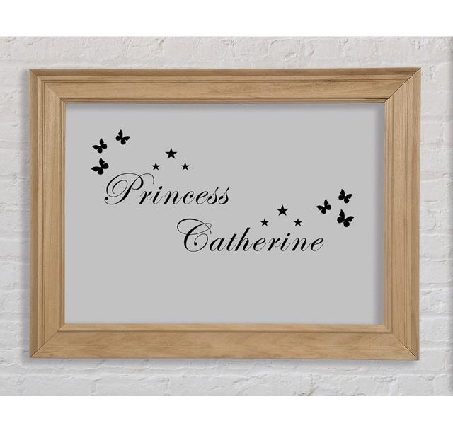 Girls Room Quote Your Own Name Princess Grey Framed Print Bright Star Size: 21cm H x 42cm W on Productcaster.