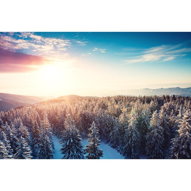 Winter Sunsets by Borchee - No Frame Art Prints on Canvas Alpen Home Size: 51cm H x 76cm W on Productcaster.