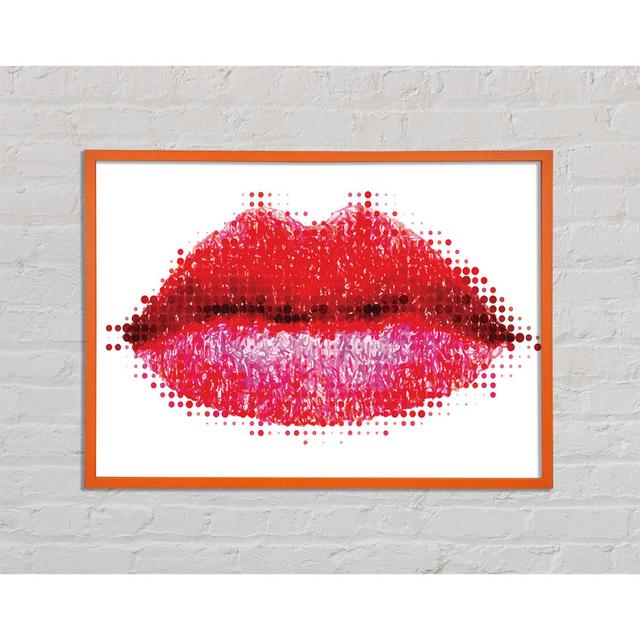 Dot to Dot Lips - Einzelne Bilderrahmen Kunstdrucke Happy Larry Größe: 29,7 cm H x 42 cm B x 2 cm T on Productcaster.