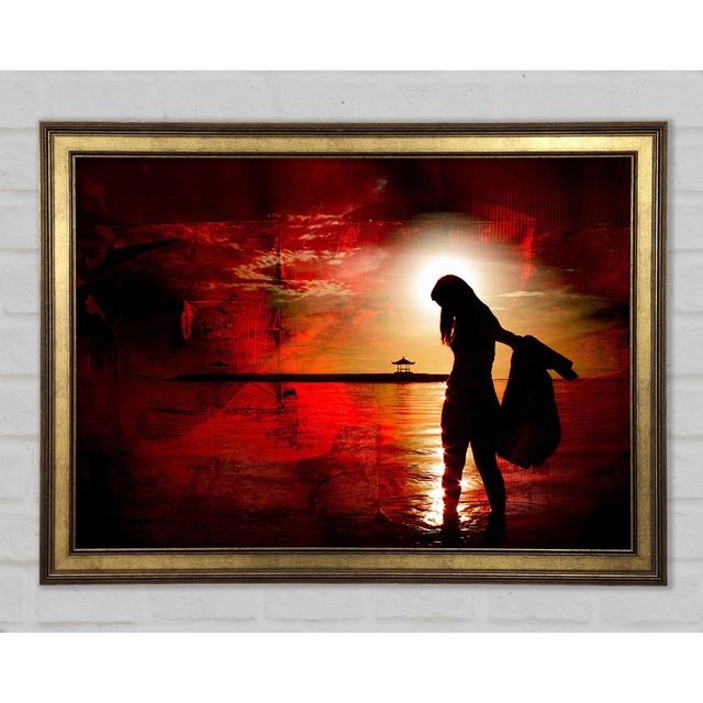 Red Sunset Ocean Walk - Print Rosalind Wheeler Size: 21cm H x 29.7cm W on Productcaster.