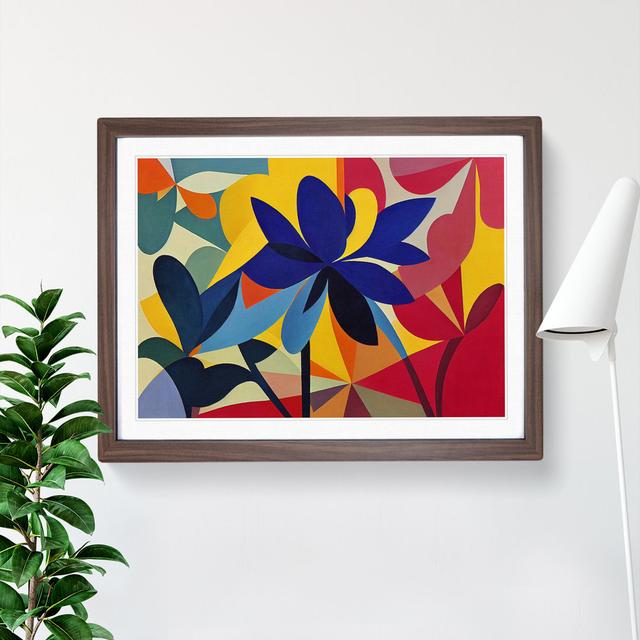 Artsy Abstract Flowers - Single Picture Frame Print 17 Stories Size: 46cm H x 64cm W, Format: Walnut on Productcaster.