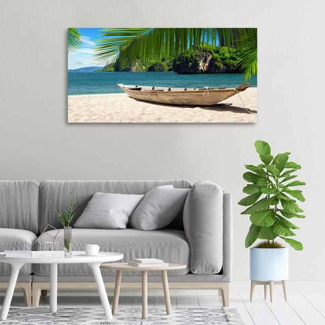 Canvas Print - Wall Art - Prints On Canvas - 100X50 Image Picture Theme: A Boat On Canvas The Beach House of Hampton on Productcaster.