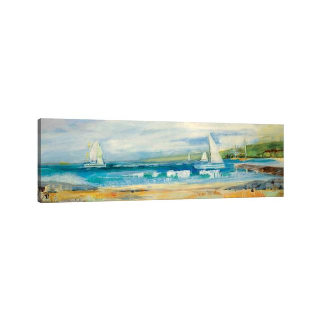 Seaside Harbor I by Jill Martin - Wrapped Canvas Panoramic Gallery-Wrapped Canvas Giclée Longshore Tides Size: 30.48cm H x 91.44cm W x 3.81cm D on Productcaster.