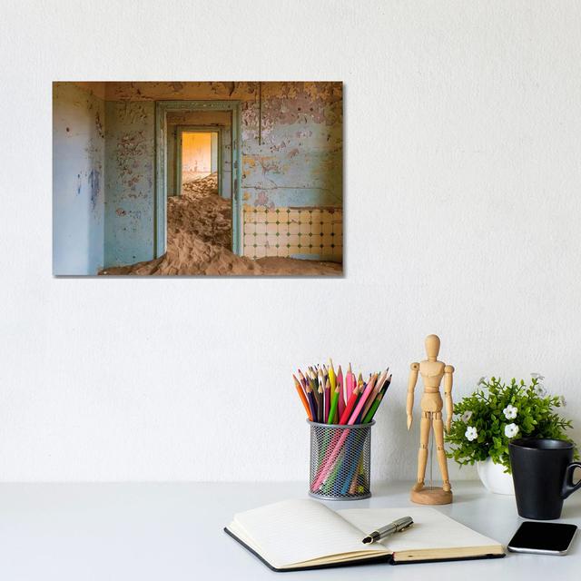 Africa, Namibia, Kolmanskop. Doorways And Drifting Sand In An Abandoned Diamond Mining Town. by Jaynes Gallery - Wrapped Canvas Gallery-Wrapped Canvas on Productcaster.