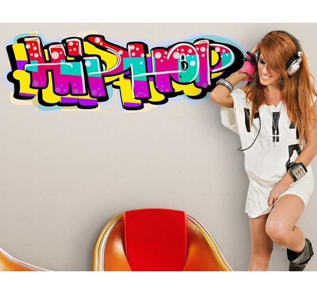 Hip Hop Graffiti Wall Sticker East Urban Home Size: 114cm H x 340cm W on Productcaster.