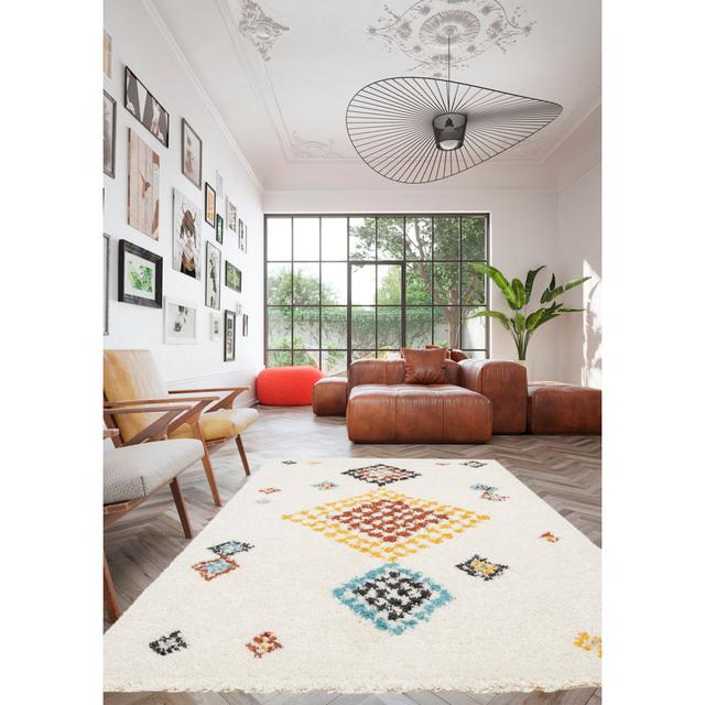 Chavez Geometric Machine Woven Cream Area Rug World Menagerie Rug Size: Rectangle 160 x 230cm on Productcaster.