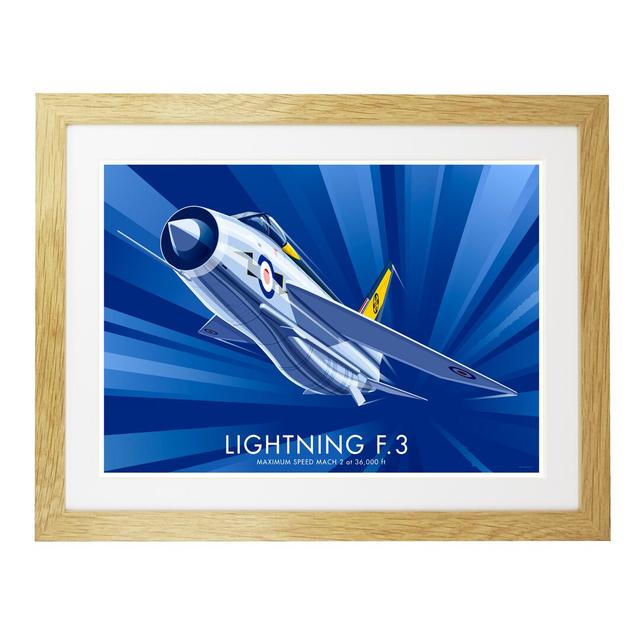 'Lightning' Graphic Art East Urban Home Size: 33.5cm H x 43.5cm W x 2.2cm D, Frame Options: Oak on Productcaster.