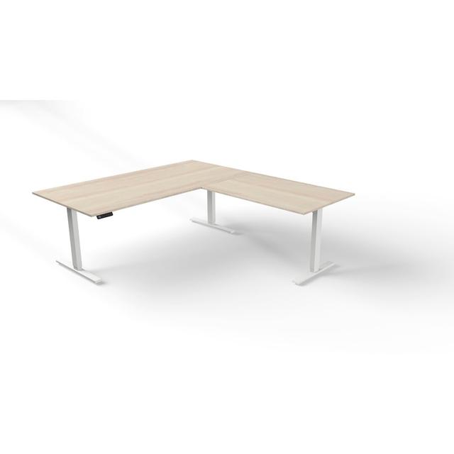 Flying Point L-Shape Height Adjustable Standing Desk Symple Stuff Colour: Maple, Size: 72cm H x 200cm W x 100cm D on Productcaster.