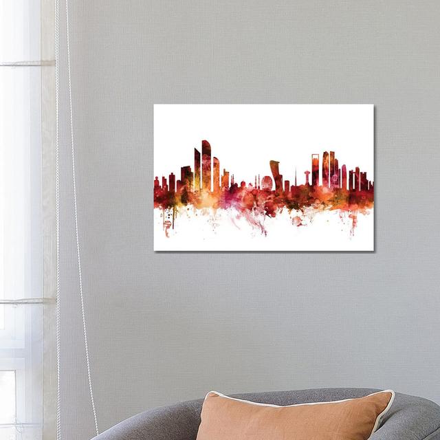 Abu Dhabi, UAE Skyline by Michael Tompsett - Wrapped Canvas Gallery-Wrapped Canvas Giclée Latitude Run Size: 45.72cm H x 66.04cm W x 1.91cm D on Productcaster.