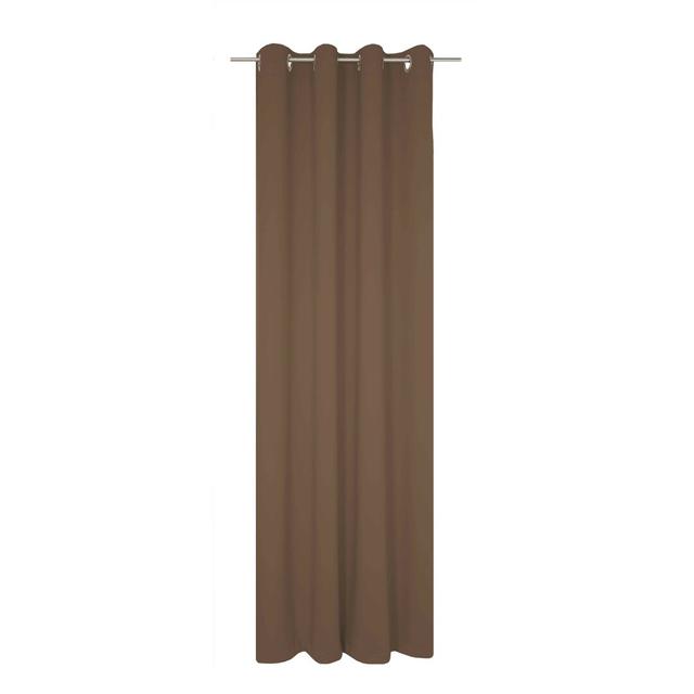 Polyester Blackout Grommet / Eyelet Curtain Panel Wirth Panel Size: 142cm Width x 295cm Drop, Curtain Colour: Brown on Productcaster.