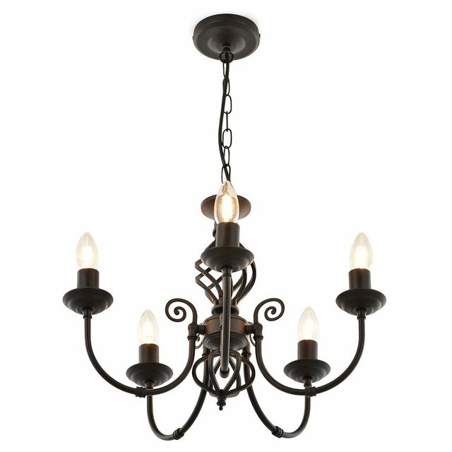 Flynt 5-Light Candle Style Chandelier Astoria Grand Fixture Finish: Black on Productcaster.