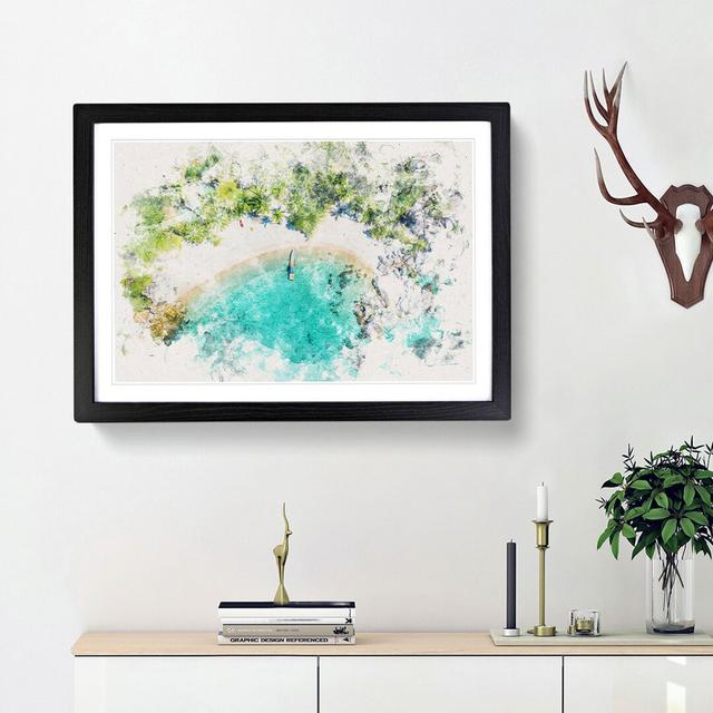 Boat in Ko Tao Thailand - Picture Frame Graphic Art Print East Urban Home Frame Option: Black Framed, Size: 40cm H x 60cm W x 2cm D on Productcaster.