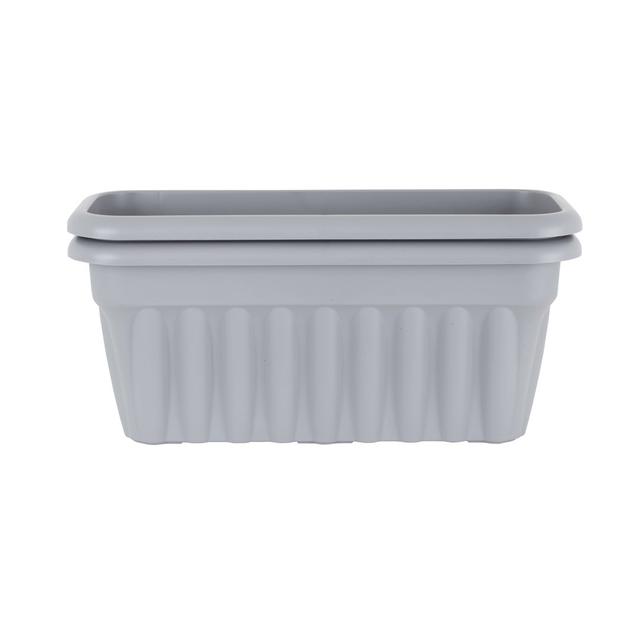 Wham Vista 60cm Trough Pack of 2 Upcycle Grey (Set of 2) Wham Size: 25cm H x 60cm W x 24cm D on Productcaster.