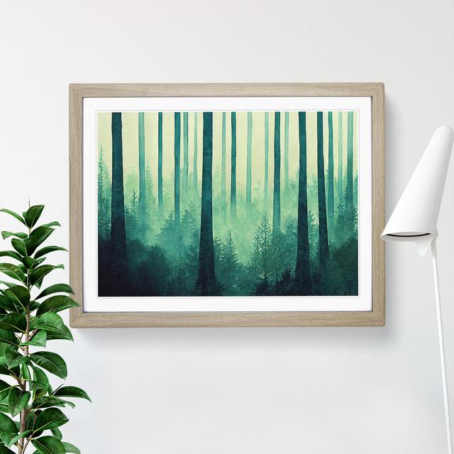 Pretty Watercolour Forest Vol.4 - Picture Frame Painting Alpen Home Size: 46cm H x 64cm W x 2cm D, Frame Colour: Oak Framed on Productcaster.