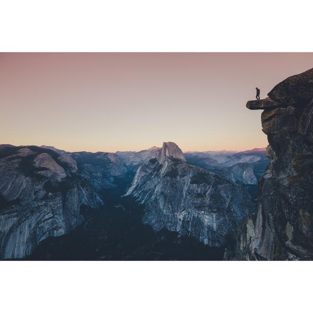 Glouster Hiker On A Cliff by Bluejayphoto - Wrapped Canvas Print Alpen Home Size: 51cm H x 76cm W x 3.8cm D on Productcaster.