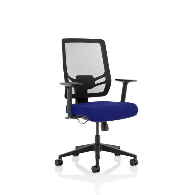 Ergo Twist Black Fabric Seat Mesh Back Dynamic Office Seating Upholstery Colour: Stevia Blue, Customisation: Without Headrest on Productcaster.