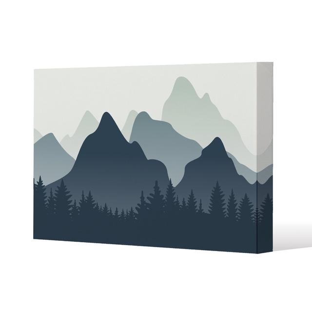 Mountain Landscape Illustration Canvas Print Andrew Lee on Productcaster.