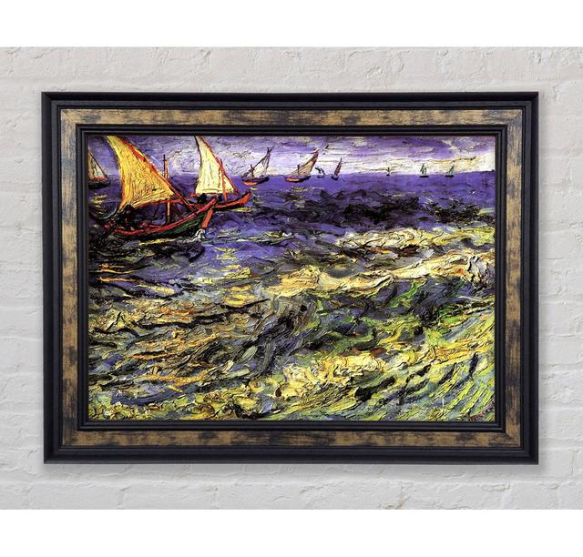 Van Gogh Seascape At Saintes-Maries - Single Picture Frame Art Prints Bright Star Size: 29.7cm H x 42 cm W x 8cm D on Productcaster.