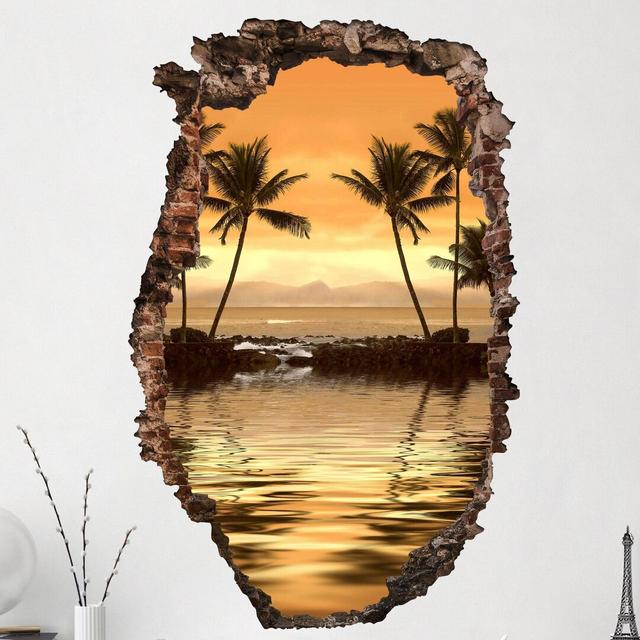 Caribbean Sunset I Wall Sticker East Urban Home Size: 180cm H x 120cm W on Productcaster.