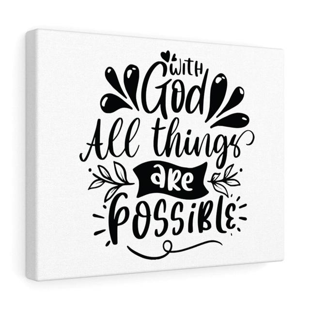 God All Things Are Possible - Wrapped Canvas Typography Blue Elephant Size: 46cm H x 61cm W on Productcaster.