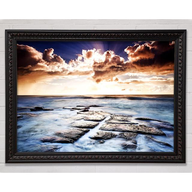 Ocean Shore Below The Clouds Framed Print Bright Star Size: 59.7cm H x 84.1cm W x 3cm D on Productcaster.