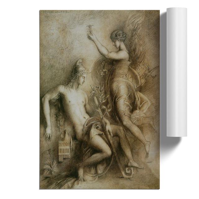 Hesiod and the Muse by Gustave Moreau - Unframed Painting East Urban Home Size: 42cm H x 30cm W x 0.1cm D on Productcaster.