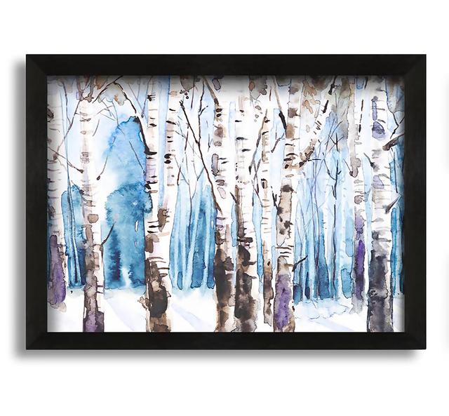 The Beautiful Birch Trees in the Snow - Picture Frame Painting on Canvas Union Rustic Size: 30cm H x 42cm W x 10cm D on Productcaster.