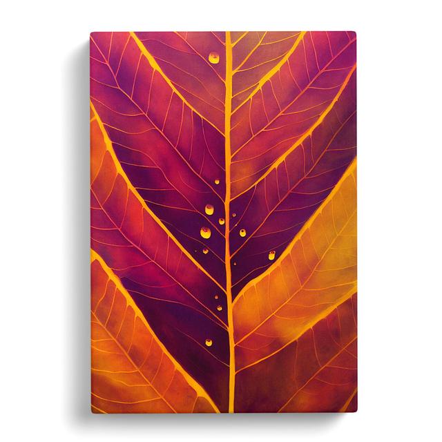 Sparkling Leaf - Wrapped Canvas Graphic Art Latitude Run Size: 76cm H x 50cm W x 3cm D on Productcaster.