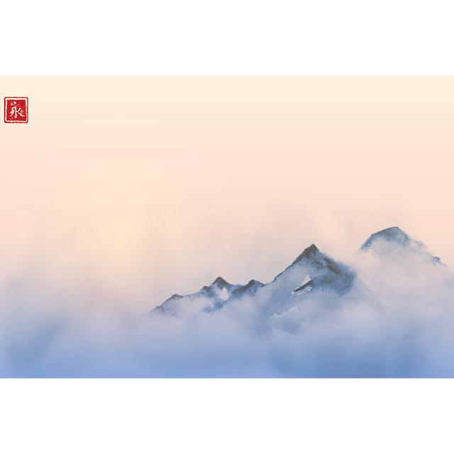 Far Mountains Over The Dense Fog And Sunrise by Elinalee - Wrapped Canvas Print Union Rustic Size: 30cm H x 46cm W x 3.8cm D on Productcaster.