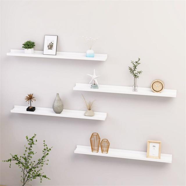 Burnettsville 4 Piece Picture Ledge Wall Shelf (Set of 4) Brayden Studio Size: 3cm H x 80cm W x 9cm D, Finish: White on Productcaster.