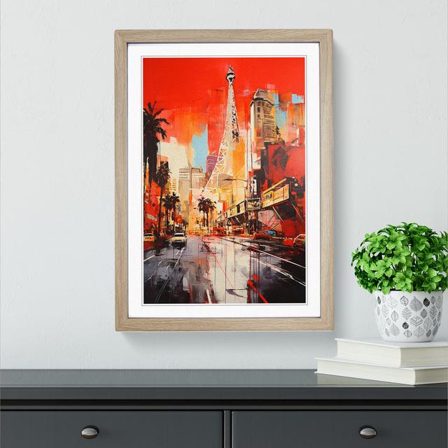 Las Vegas Gestural 17 Stories Size: 34cm H x 25cm W x 2cm D, Frame Colour: Oak on Productcaster.