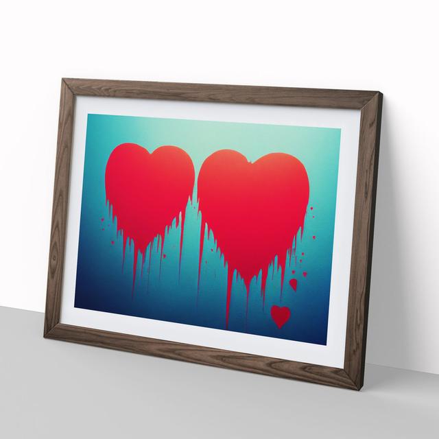 Love He Graffiti Abstract - Picture Frame Graphic Art Metro Lane Size: 46cm H x 64cm W x 2cm D, Frame Colour: Walnut on Productcaster.