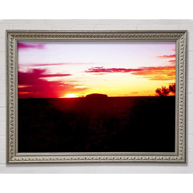 Ayres Rock At Dusk Framed Print Union Rustic Size: 29.7cm H x 42cm W on Productcaster.