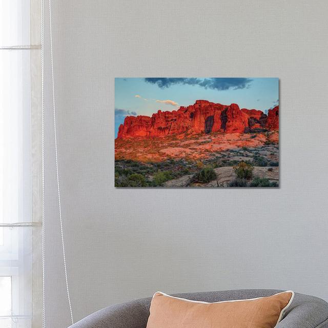 The Magic Of Sunset In Utah - Wrapped Canvas Print Natur Pur Size: 45.72cm H x 66.04cm W x 1.905cm D on Productcaster.