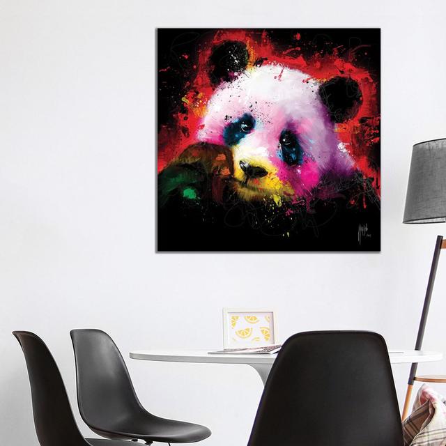 Panda Pop by Patrice Murciano - Wrapped Canvas Painting World Menagerie Size: 93.98cm H x 93.98cm W x 1.91cm D on Productcaster.