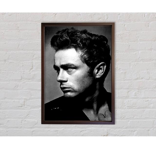 James Dean Classic B N W - Einzelner Bilderrahmen Kunstdrucke auf Leinwand Bright Star Größe: 141,4 cm H x 100 cm B x 3,3 cm T on Productcaster.