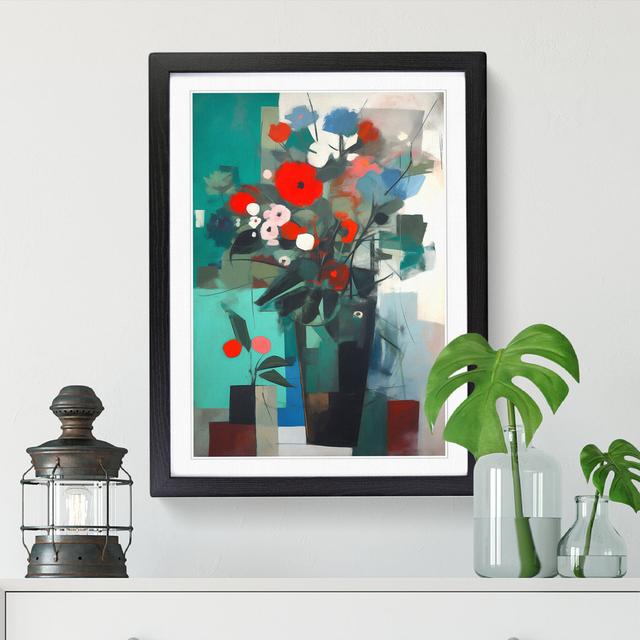 FRM-V0523-848X Flowers Bauhaus Art Vol.4 - Picture Frame Print Marlow Home Co. Format: Walnut Framed, Size: 34cm H x 25cm W on Productcaster.