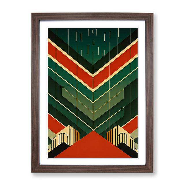 Art Deco City Architecture No.5 - Picture Frame Graphic Art George Oliver Size: 64cm H x 46cm W, Frame Colour: Brown on Productcaster.