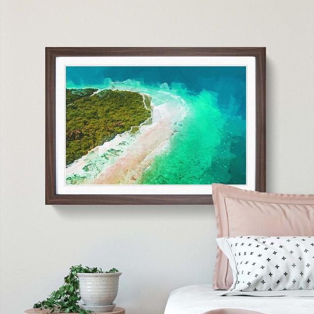 Maldives Beach in Abstract - Picture Frame Graphic Art Print East Urban Home Size: 50cm H x 76cm W x 2cm D, Frame Option: Walnut on Productcaster.