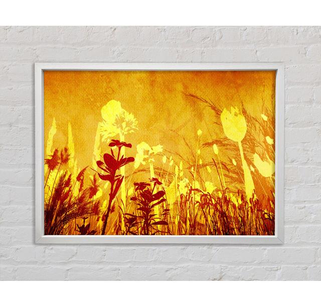 Golden Slash Flowers Framed Print Bright Star Size: 84.1cm H x 118.9cm W on Productcaster.